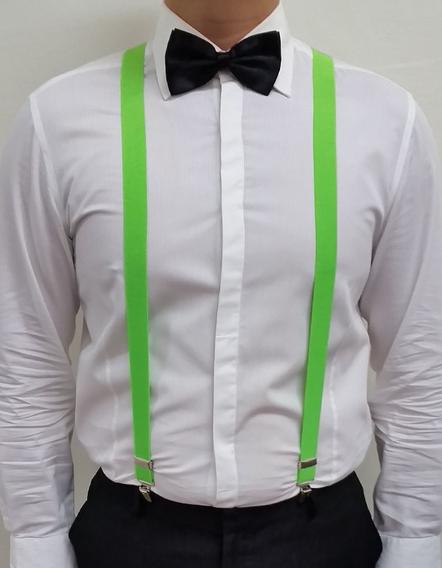 Suspenders in Lime Green